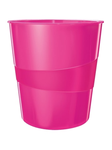 Leitz Papierkorb Wow 15l Polystyren pink metallic
