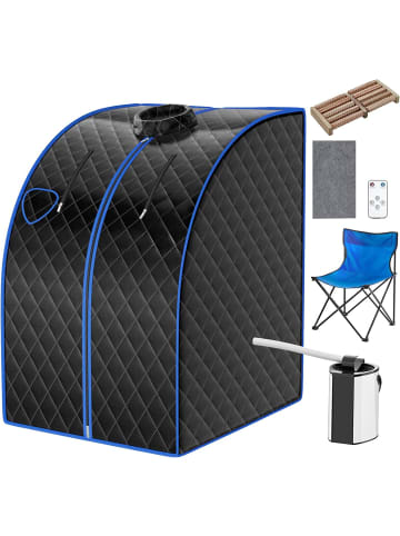 COSTWAY 3L Mini Dampfsauna mit Fernbedienung in Schwarz