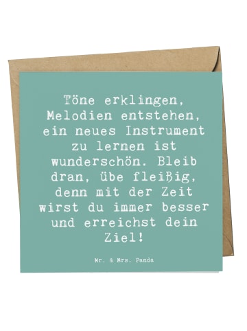 Mr. & Mrs. Panda Grußkarte Spruch Ein neues Musikinstrument lern... in Meeresbrise
