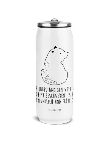 Mr. & Mrs. Panda Getränkedosen Trinkflasche Bär Schulterblick mi... in Weiß