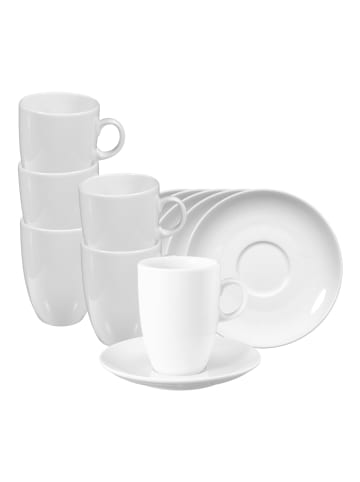 Seltmann Weiden 6er Set Milchkaffeetassen mit Untertassen VIP. in 360 ml in weiß