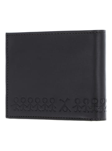 oxmox Leather Geldbörse RFID Schutz Leder 12 cm schwarz-jumping jack 2.0