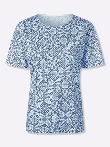 WITT WEIDEN Druck-Shirt in ecru-jeansblau-bedruckt