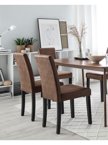 Beliani 2er-Set Esszimmerstuhl BROADWAY in Braun