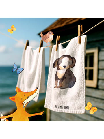 Mr. & Mrs. Panda Handtuch Hund Entspannen ohne Spruch in Weiß