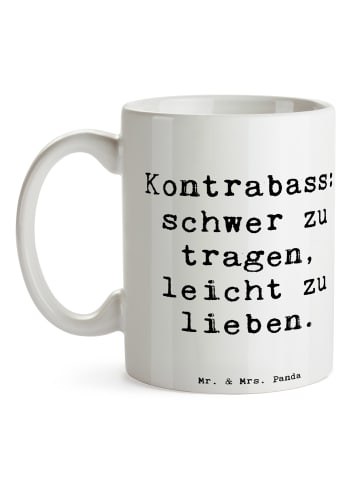 Mr. & Mrs. Panda Mug Spruch Kontrabass Liebe mit Spruch in Weiß