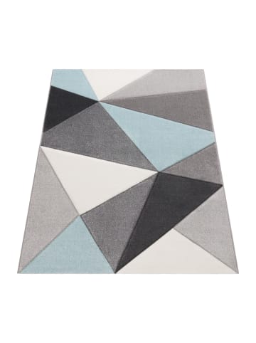KADIMA DESIGN Teppich Kurzflor Geometrisches Muster Wohnzimmer in Türkis
