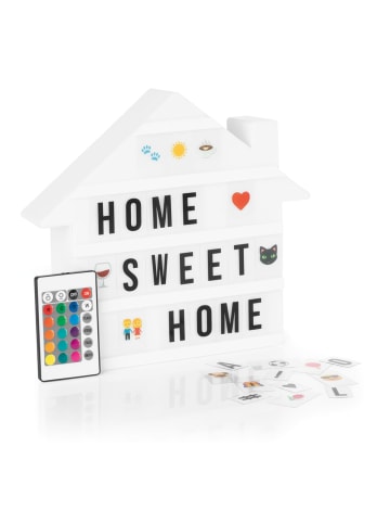 EASYmaxx LED-Leuchtkasten Haus 4,5V weiß 173 Buchstaben & 150 Moodjis Weiß