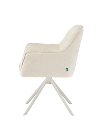 DUBI Möbel 2er-Set: Drehstuhl THOMAS-DINA in Cremeweiß - (B)61 x (H)83 x  (T)62 cm