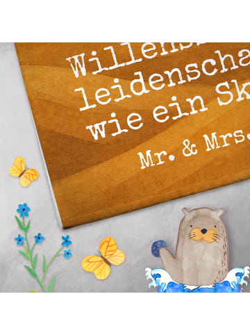 Mr. & Mrs. Panda Handtuch Sternzeichen Skorpion Design mit Spruch in Weiß
