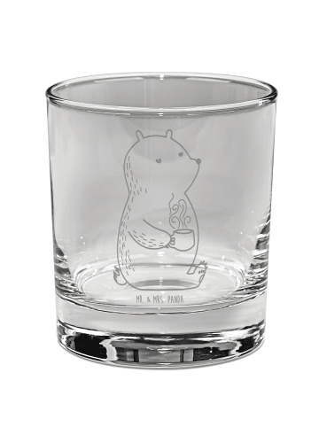 Mr. & Mrs. Panda Whiskey Glas Bär Kaffee ohne Spruch in Transparent