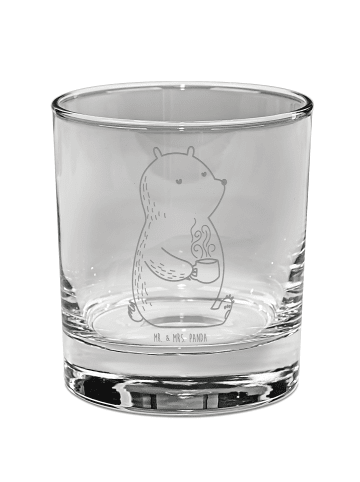 Mr. & Mrs. Panda Whisky Glas Bär Kaffee ohne Spruch in Transparent