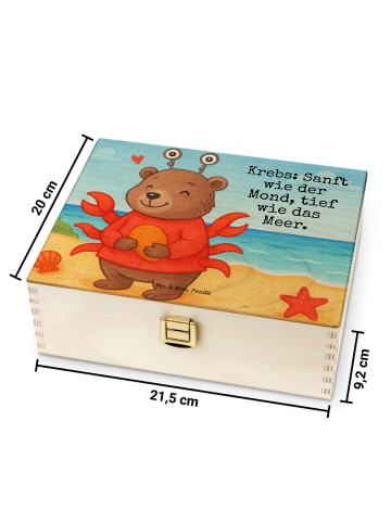 Mr. & Mrs. Panda Teebox Holz Krebs Astrologie Design mit Spruch in Weiß