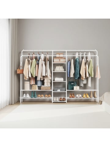 SONGMICS Kleiderständer Pataye in Weiß - (B)195 x (H)172.8 x (T)45 cm