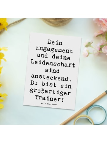 Mr. & Mrs. Panda Wanddeko Spruch Großartiger Trainer mit Spruch in Weiß