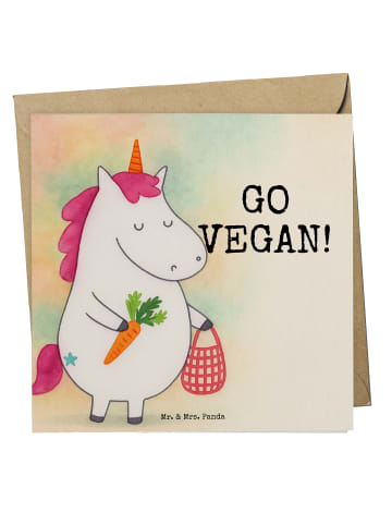 Mr. & Mrs. Panda Einladungskarte Einhorn Vegan Design mit Spruch in Weiß