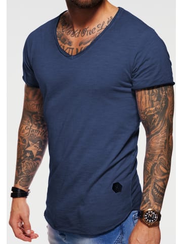 behype T-Shirt - MSVALENCIA in Navy-Washed