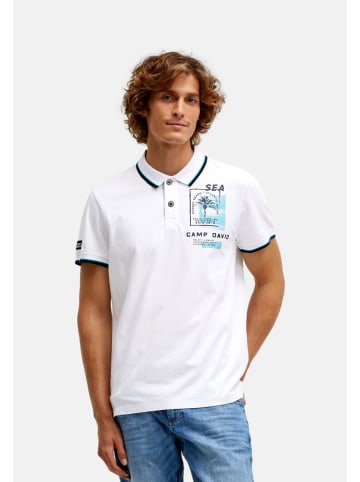 CAMP DAVID  Poloshirt 'Oceanfront' in weiß