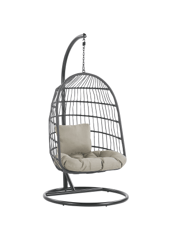 Beliani Hängesessel ALLERA in Schwarz/Grau - (W) 102 x (H) 199 x (L) 102 cm