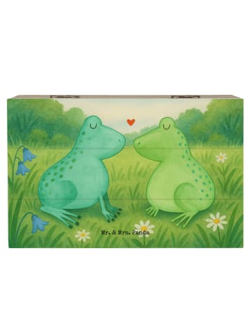 Mr. & Mrs. Panda Holzbox mit Deckel Frosch Liebe Design ohne Spruch in Weiß