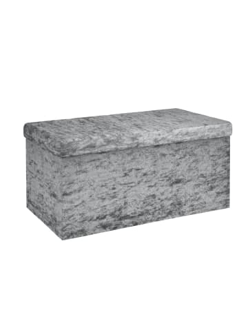 Intirilife Faltbare Sitzbank 76x38x38 cm in Samt Grau