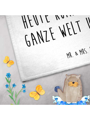 Mr. & Mrs. Panda Handtuch Otter Umarmen mit Spruch in Weiß