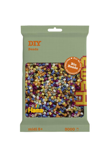 Hama Beutel mit 3000 Bio Midi-Bügelperlen Mix 197 - 10 Farben - ab 5 Jahren