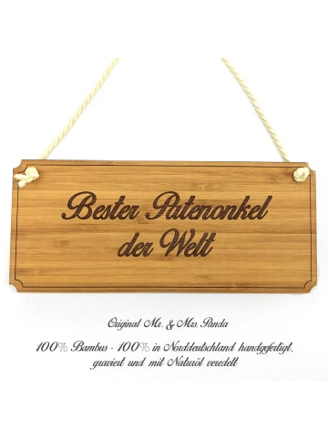 Mr. & Mrs. Panda Schild Patenonkel mit Spruch in Keine Angabe