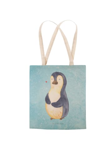 Mr. & Mrs. Panda Tote Bag Pinguin Diät ohne Spruch in Eisblau