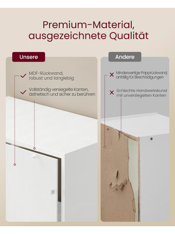 VASAGLE 2er-Set: Bücherregal Custos-old in Weiß - (B)24 x (H)175 x (T)60 cm