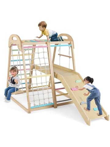 COSTWAY Klettergerüst Indoor 8 in 1 Kinder ab 1 Jahr in Bunt