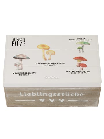 Mr. & Mrs. Panda Truhe Heimische Pilze mit Spruch in Bunt