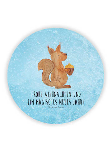 Mr. & Mrs. Panda Rund Magnet Eichhörnchen Weihnachtszeit mit Spruch in Eisblau