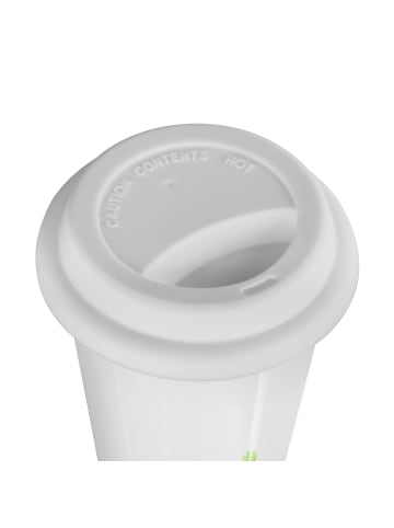 Mr. & Mrs. Panda ToGo Kaffeebecher Hund Kleeblatt ohne Spruch in Weiß