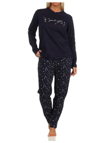 NORMANN Pyjama langarm Schlafanzug Kuschel interlock Sterne - 69474 in Grau