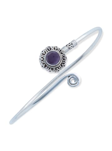 mantraroma 925er Silber - Armreifen (L) 21 cm mit Amethyst