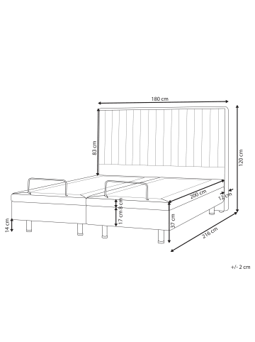 Beliani 5-tlg Doppelbett CASTELLAN in Beige