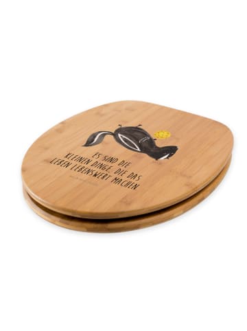 Mr. & Mrs. Panda Toilettendeckel Stinktier Ball mit Spruch in Braun
