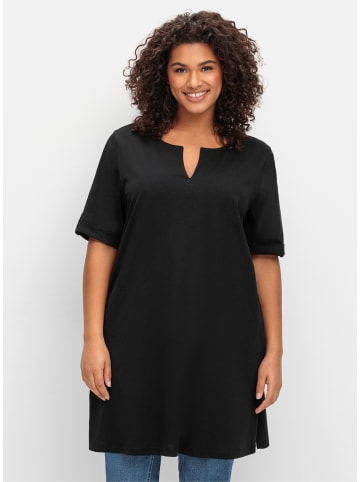 sheego Longshirt in schwarz