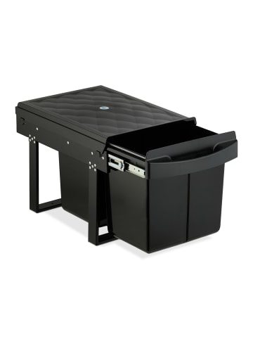 relaxdays Einbaumülleimer in Schwarz - 2x 15 l
