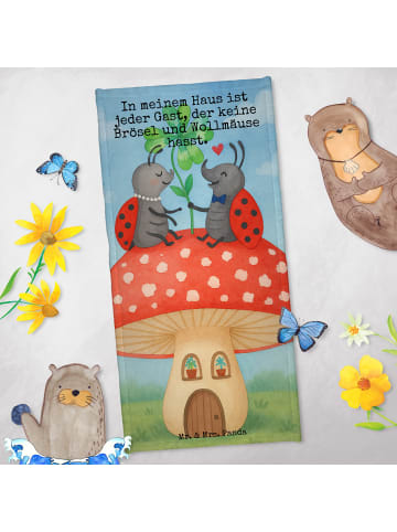 Mr. & Mrs. Panda Strandtuch Marienkäfer Fliegenpilz Design mit S... in Weiß