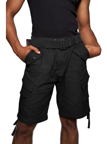 Normani Outdoor Sports Sommer-Shorts „Sonora“ mit Gürtel „Wadi“ in Schwarz