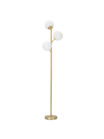 Mauro Ferretti Goldene Stehlampe aus Metall mit 3 weißen Glaskugeln, Ø 36 x 160 cm