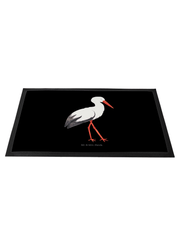 Mr. & Mrs. Panda Gummimatte Storch ohne Spruch in Schwarz