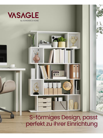 VASAGLE Bücherregal Custos in Weiß - (B)90 x (H)159 x (T)24 cm