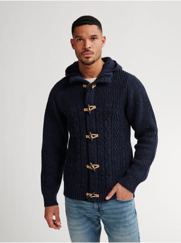 Petrol Industries Strickjacke mit Zopfmuster Anchorage in Blau