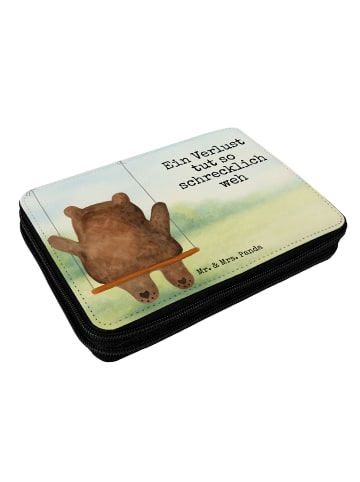 Mr. & Mrs. Panda Federtasche Bär Schaukel Design mit Spruch in Weiß