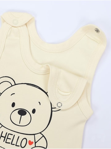 TupTam Baby Unisex Strampler-Set mit Aufdruck Spruch 2-tlg in beige Modell 1