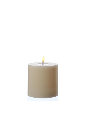 Deluxe Homeart LED Kerze Mia Echtwachs flackernd H: 10cm D: 10cm in creme