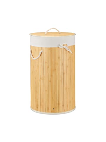 relaxdays Wäschekorb in Creme - (H)65 x Ø41 cm